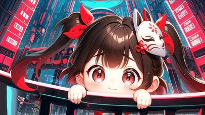 崩坏赛博城趴浮空中的超萌花火