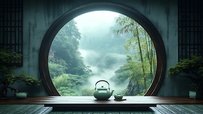 品茶观雨