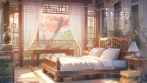 古典粉色卧室