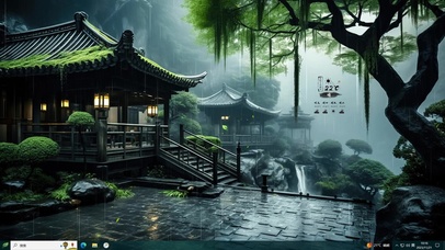 4K楼台烟雨中主题