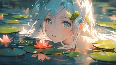 4K清纯可爱荷塘少女