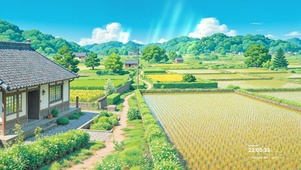 乡村田园小屋治愈风景
