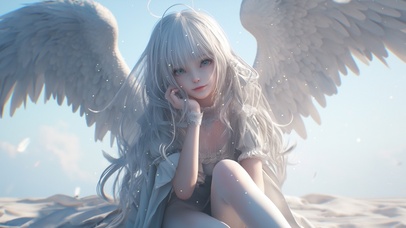4K白色天使 天使美少女 白丝