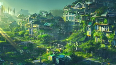 治愈护眼废弃的绿叶之城