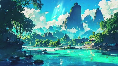 动漫场景护眼壁纸