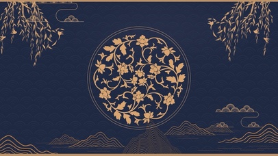 国潮风复古时尚花纹