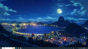 唯美浮云夜空小镇