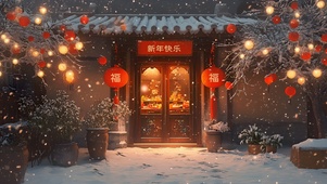 新春小院小屋
