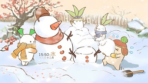 一起堆雪人