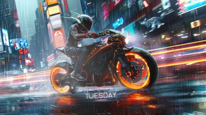 赛博机车炫酷少女