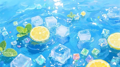 柠檬加冰解暑桌面