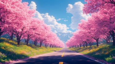 春天大自然风景桃花林01