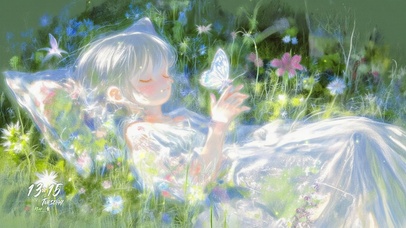 4K 草丛蝴蝶少女