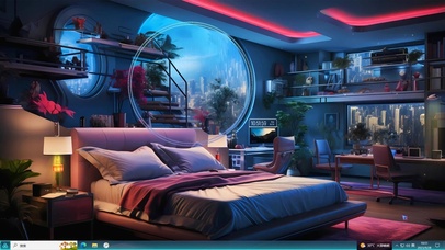 4K 雨夜赛博房间	