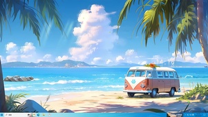 海边旅行巴士