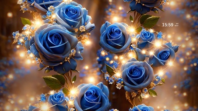 4k唯美 蓝玫瑰