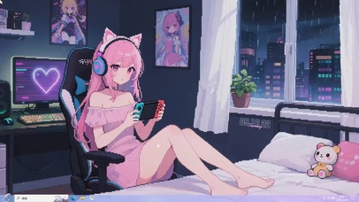 像素风电竞美少女主题