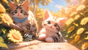 可爱雏菊猫咪