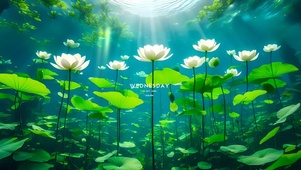 池塘下的荷花