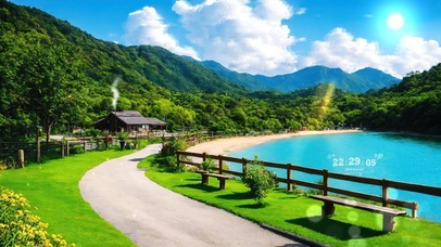 乡间小道炊烟袅袅