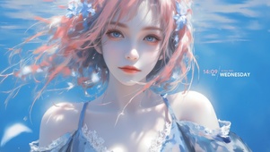 可爱治愈水下女孩