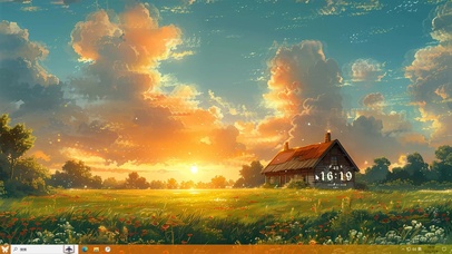 夕阳下的风景主题