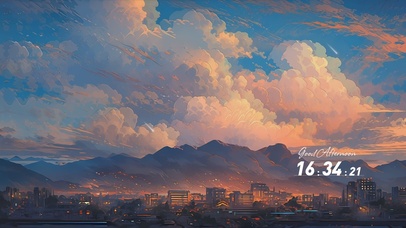 夕阳油画