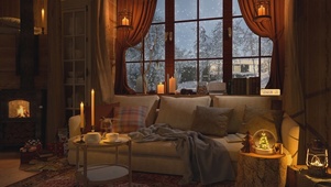 冬季温暖舒适客厅