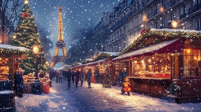 圣诞小镇的集市