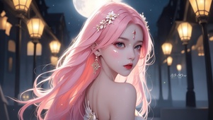 粉发少女