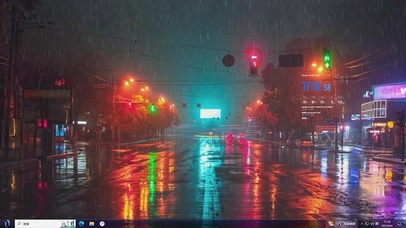 赛博雨夜—【主题桌面】