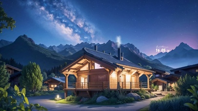 夜间的袅袅炊烟