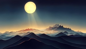 月光下的山峦