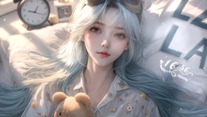 早晨睡衣美女