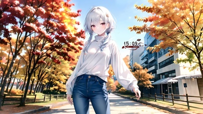 秋日清纯少女