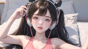 可爱音乐少女