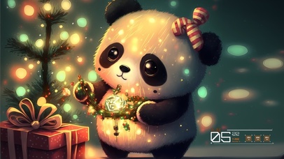 可爱圣诞宝贝熊猫