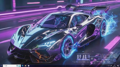 未来流线型超炫酷无人跑车