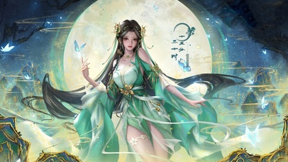 4K 古风青衣美女