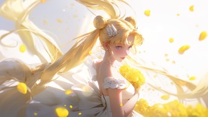 月野兔的简洁婚纱
