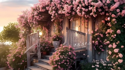 唯美清新玫瑰小屋