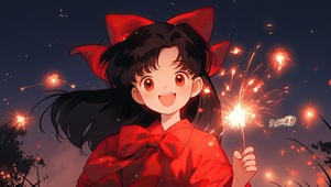 新年烟花女孩