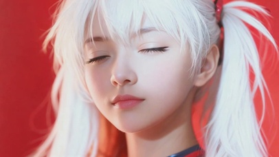 双马尾蓝眸少女