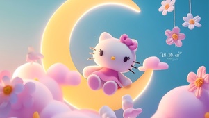可爱月亮猫咪