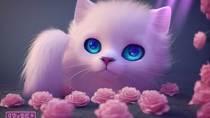 可爱玫瑰猫咪