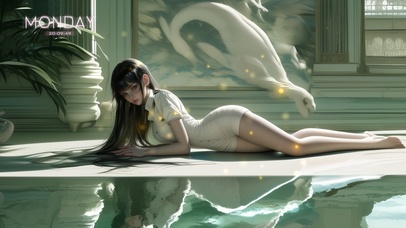 回首霁月，月华暗落她眉间