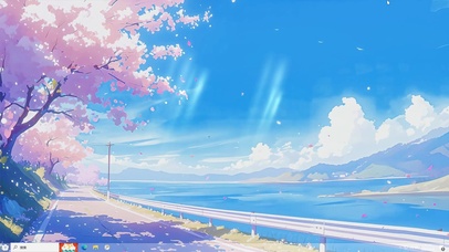 海边樱花AI壁纸-桌面主题