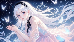 梦幻星空晶蝶少女