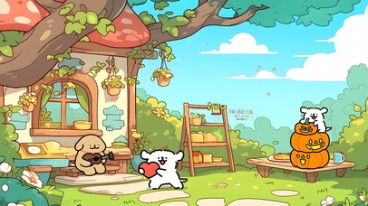 可爱花园小狗狗