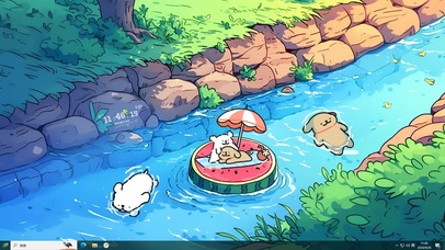 线条小狗漂流派对主题